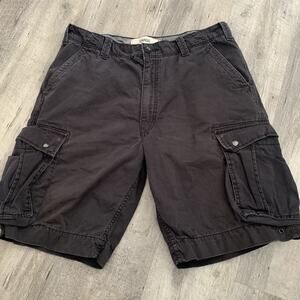 Levi’s Cargo Shorts Mens 36 Black Heavier Weight Relaxed Fit 100% Cotton Snaps